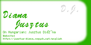 diana jusztus business card